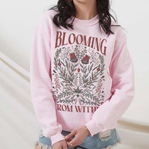 Blooming From Within Retro Floral Sweatshirt