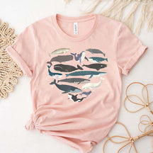 Whale Heart Graphic Ocean Lover T-Shirt