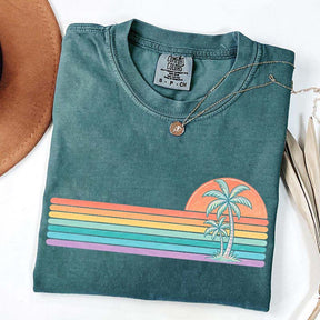 Retro Sun Summer Stripes T-Shirt