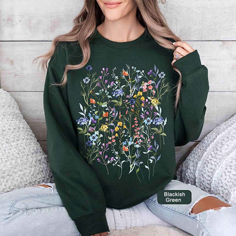 Vintage Pressed Flowers Gift For Gardener Sweatshirt