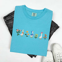 Funny Silly Goose Foral T-Shirt