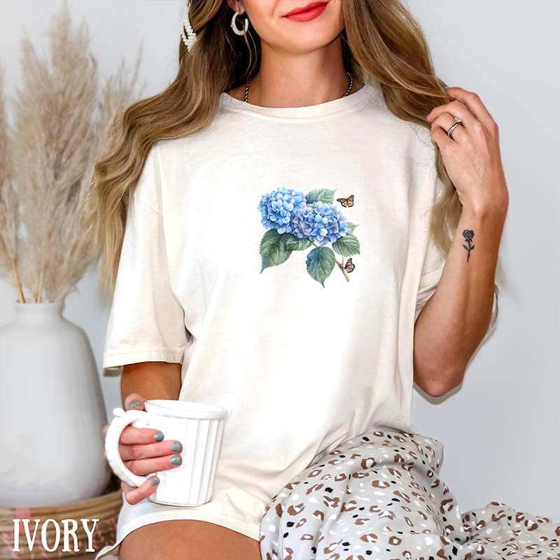 Blue Hydrangea Flower T-Shirt