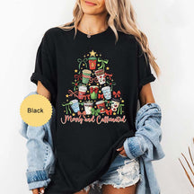 Merry And Caffeinated Christmas Tree T-Shirt