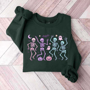 Dancing Skeletons Halloween Retro Sweatshirt