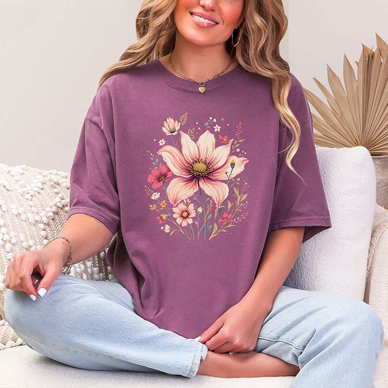 Boho Cottagecore Vintage Wildflowers Gardener T-Shirt