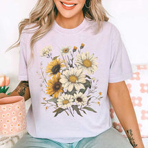 Vintage Style Wildflowers Sunflowers T-Shirt