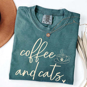Minimalist Coffee and Cats T-Shirt