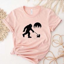 Bigfoot Walking Corgi Dog T-Shirt