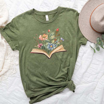Watercolor Flowers Book T-Shirt