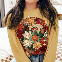 Wildflowers Cottagecore Botanical Floral Thanksgiving Sweatshirt