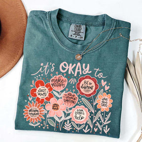 It's Okay Floral Mental Health T-Shirt