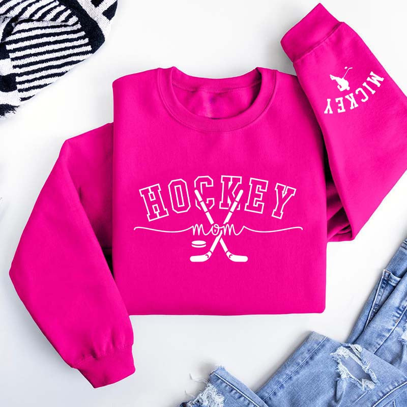Hockey Mom Kids Name Sweatshirt