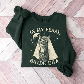 Retro Comfort Bride Wedding Cat Lover Sweatshirt