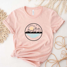 Mountain Lake Graphic Simple T-Shirt