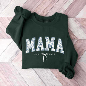 Custom Mama Retro Blue Toile Floral Sweatshirt