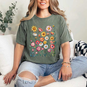 Summer Flower Print Nature Floral T-Shirt