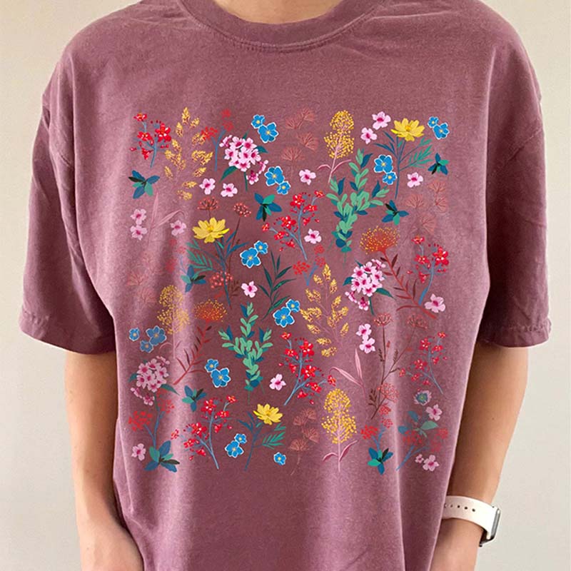 Wildflower Rainbow Floral Best Friend T-Shirt