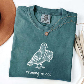English Teacher Pigeon Reading T-Shirt