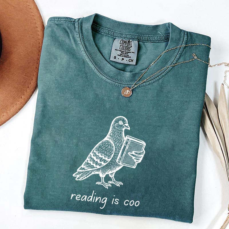 English Teacher Pigeon Reading T-Shirt