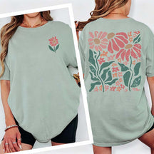 Boho Floral Back Print T-Shirt