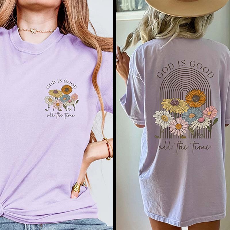 God is Good All the Time Vintage Floral T-Shirt