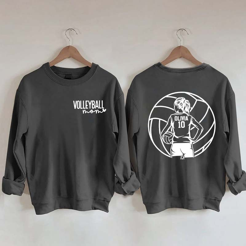 Personalized Volleyball Mom Name & Number Sweatshirt