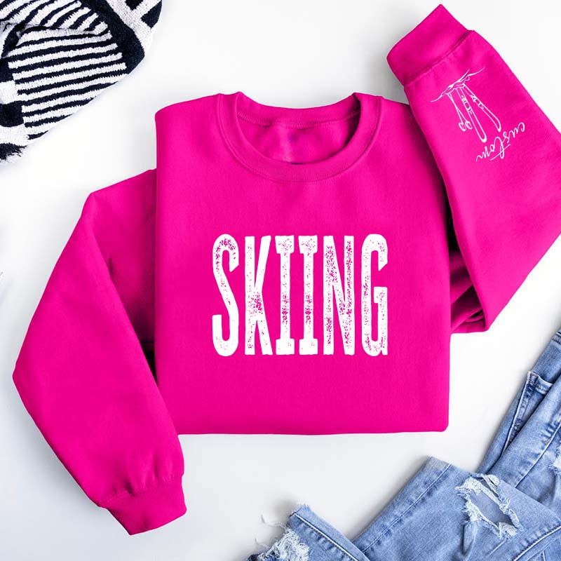 Personalized Skiing Adult Trip Sweatshirt
