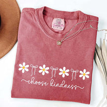 Choose Kindness Daisies Bow Be Kind Teacher T-Shirt