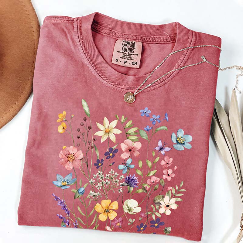 Retro Summer Floral Vibes  T-Shirt