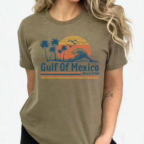 Retro Sunset Gulf Of Mexico Since 1550 T-Shirt