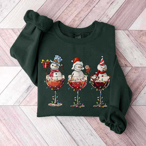 Christmas Wine Snowmen Sweatshirt