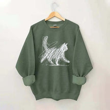 Abstract Scribble Cat Sweatshirt