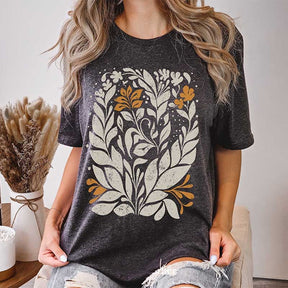 Boho Chic Graphic Groovy Floral T-Shirt