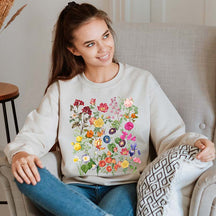 Cottagecore Comfort Colors Vintage Flowers Sweatshirt