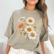 Vintage Pressed Sunflowers Garden Lover T-Shirt
