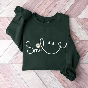 Cute Fall Daisy Smile Sweatshirt