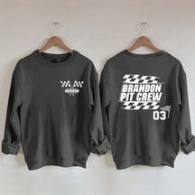 Personalized Pit Crew Racing Sweatshirt
