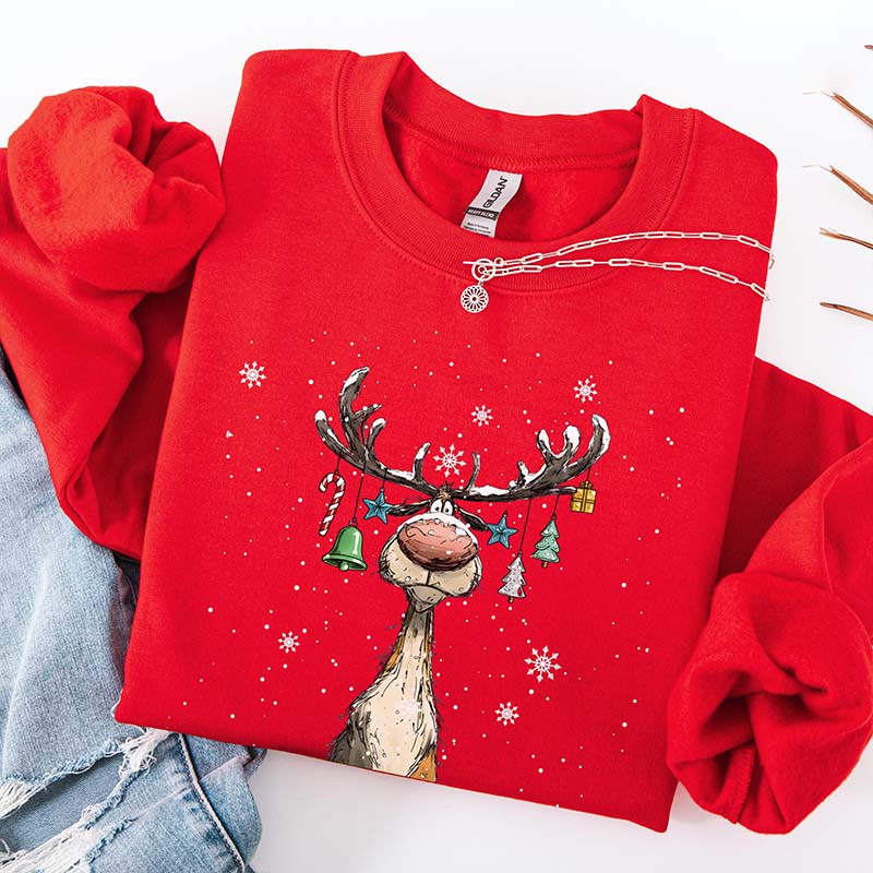 Vintage Reindeer Cute Christmas Sweatshirt