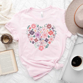 Flower Heart Botanical Bouquet T-Shirt