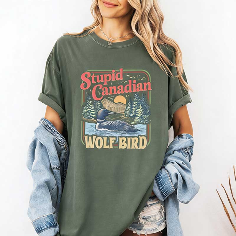 Stupid Canadian Wolf Bird Sports Meme T-Shirt