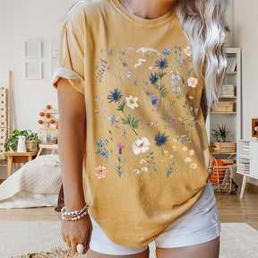 Botanical WildFlowers Thistles Aesthetic T-Shirt