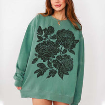 Vintage Linocut Flower Sweatshirt