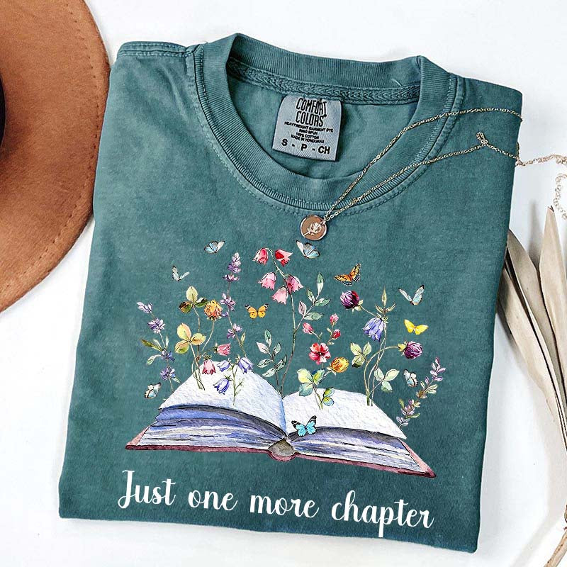 Just One More Chapter Floral Book T-Shirt