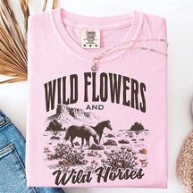 Women Vintage Wild Flowers T-Shirt