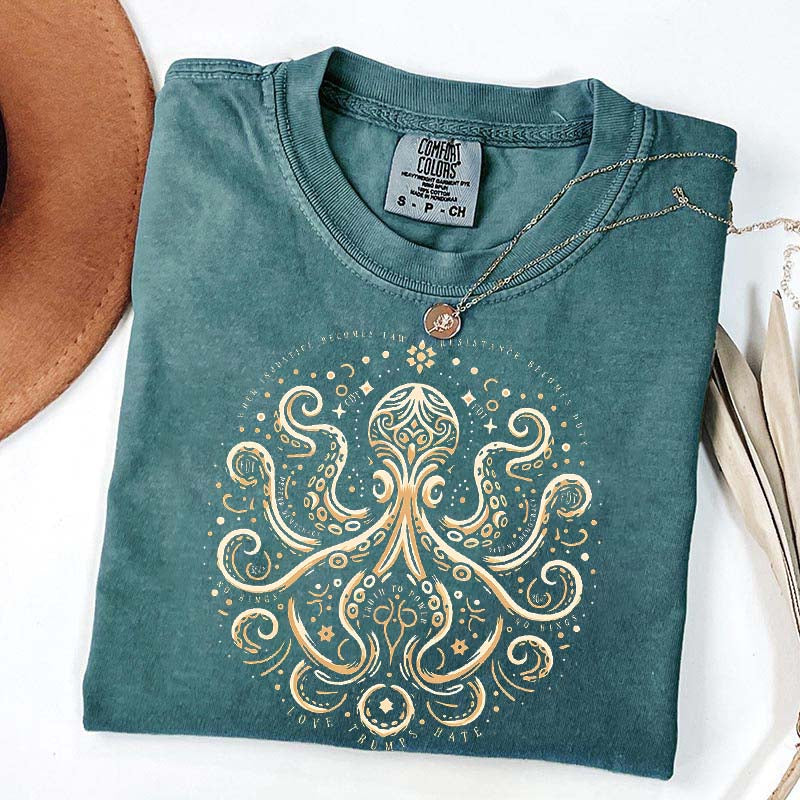 Comfort Colors Quiet Activism Mandala Ocean Lover T-Shirt