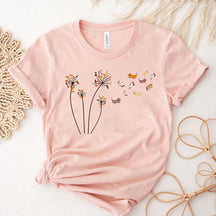 Cute Cats Flower Fly Dandelion T-Shirt