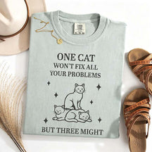 Retro Three Cats Graphic People T-Shirt