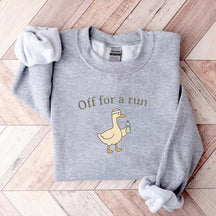 Off For A Run Runner Goose Sweatshirt