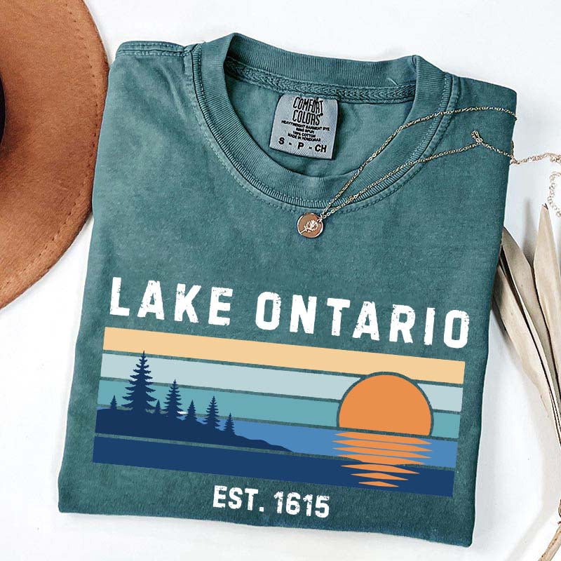 Lake Ontario Great Lakes Sunset Graphic T-Shirt