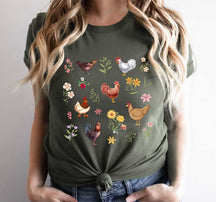 Wildflower Chicken Lover Farm Girl T-Shirt